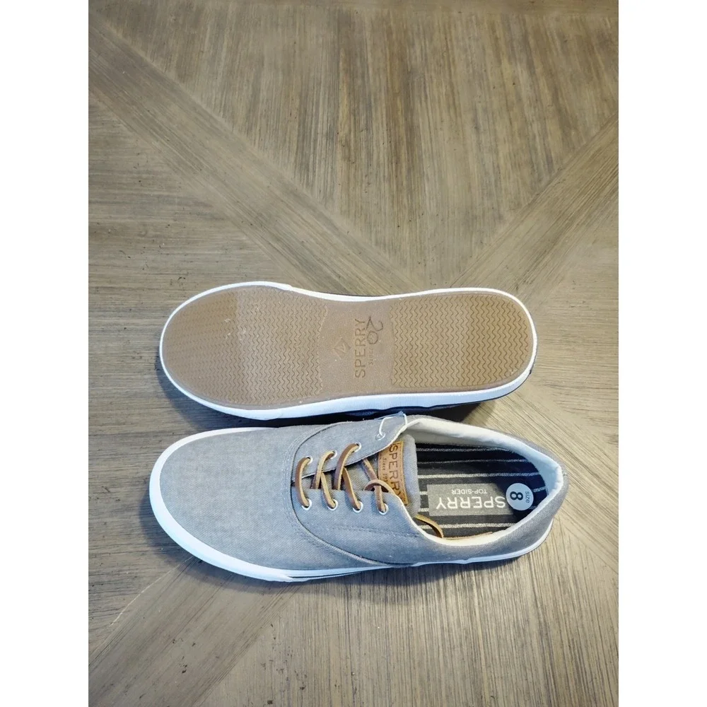 NWT Sperry Boat Shoes Striper II CVO STS17393‎ Gray Preppy Resort Athletic Men 8